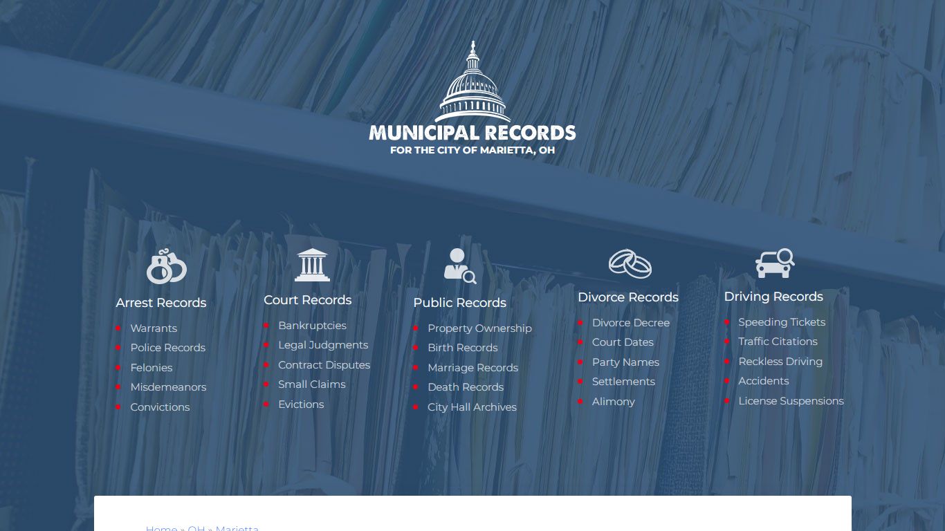 Municipal Records in Marietta oh